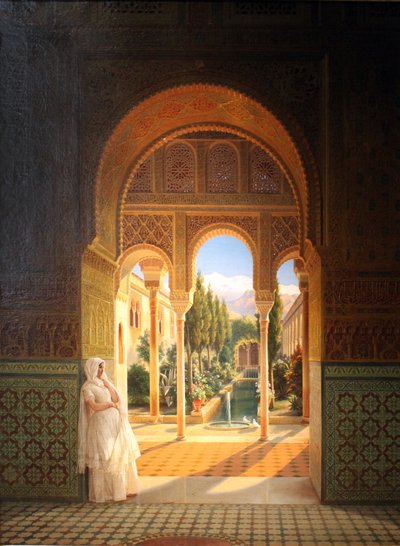 Palace of the Generalife and Patio de la Acequia near the Alhambra in Granada by Wilhelm Meyer